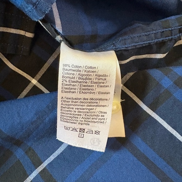 Lacoste Men’s Navy Plaid Long Sleeve shirt - Picture 2 of 7